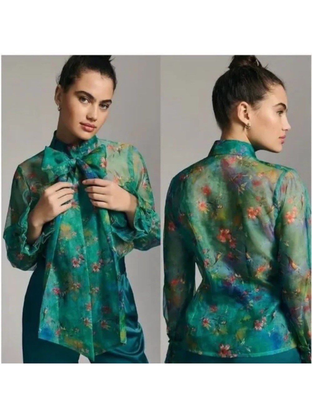 Mynah’s Reynu Taadon Sheer Bow Blouse